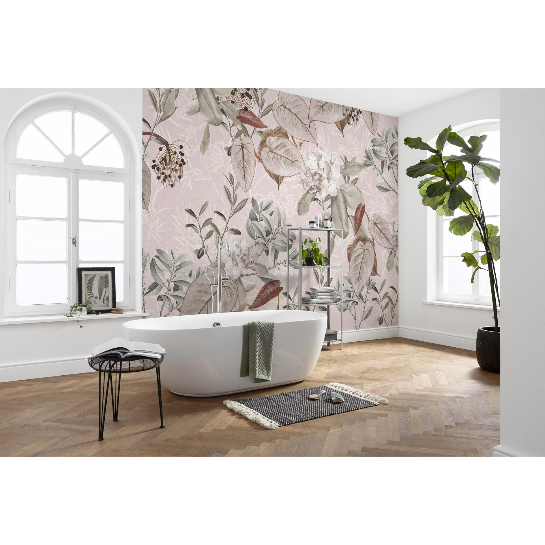 Vlies-Fototapete KALINA - rosa-silber - 350x250 cm