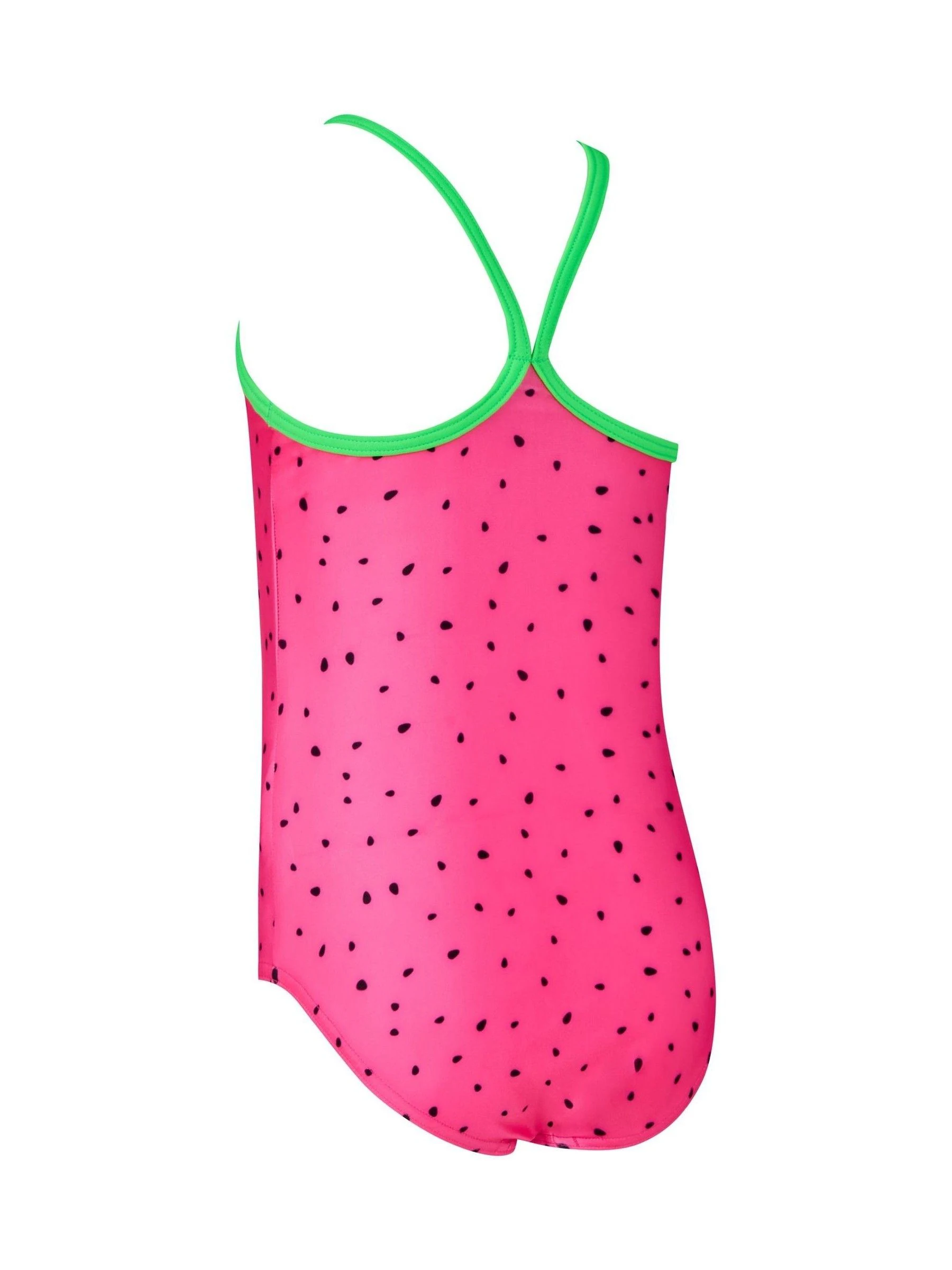Zoggs Girls Pink Watermelon Tex Back Swimsuit