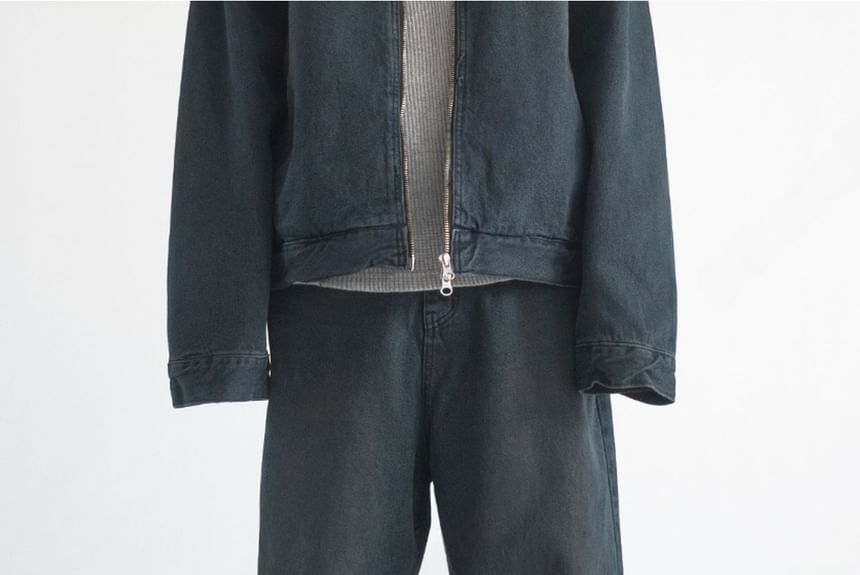SeoulPop - High-Waist Washed Loose-Fit Jeans