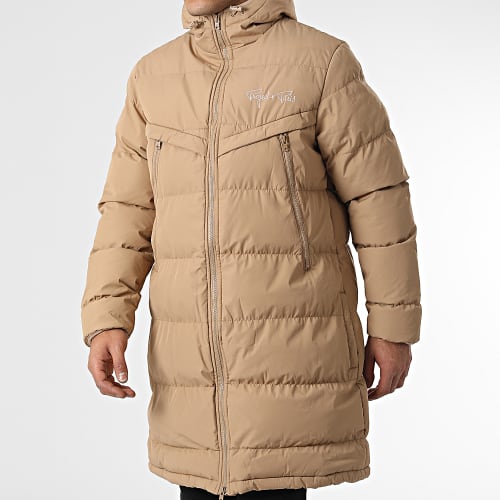 Doudoune Longue A Capuche 2250023 Beige Foncé