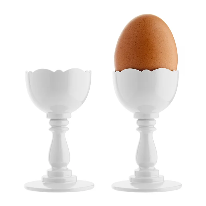 Alessi - Dressed Eierbecher und Eierlöffel, weiss