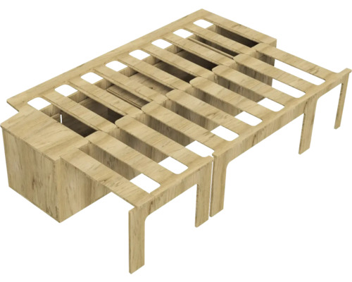 Buildify Campingbox Grace bedsysteem, links in de lengterichting, voor VW T5/T6, 1800x1165x406 (LxBxH) (zonder montage- en bevestigingsmateriaal)