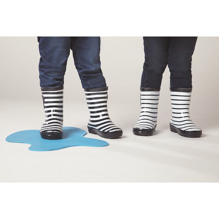 Bottes de pluie pour fille à rayures print Minnie Disney - Bleu marine