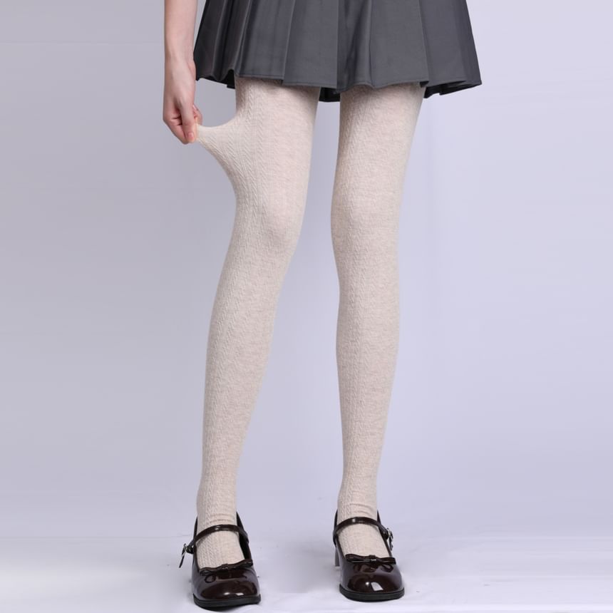Romilan - Effen kabelgebreide panty