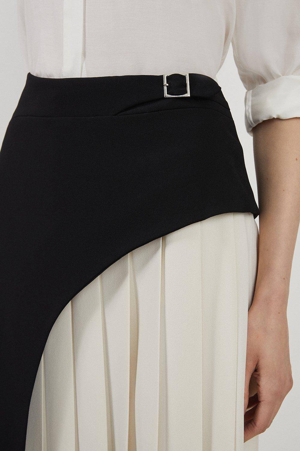 KarenMillen Jupe midi plissée à détails de boucle sur mesure