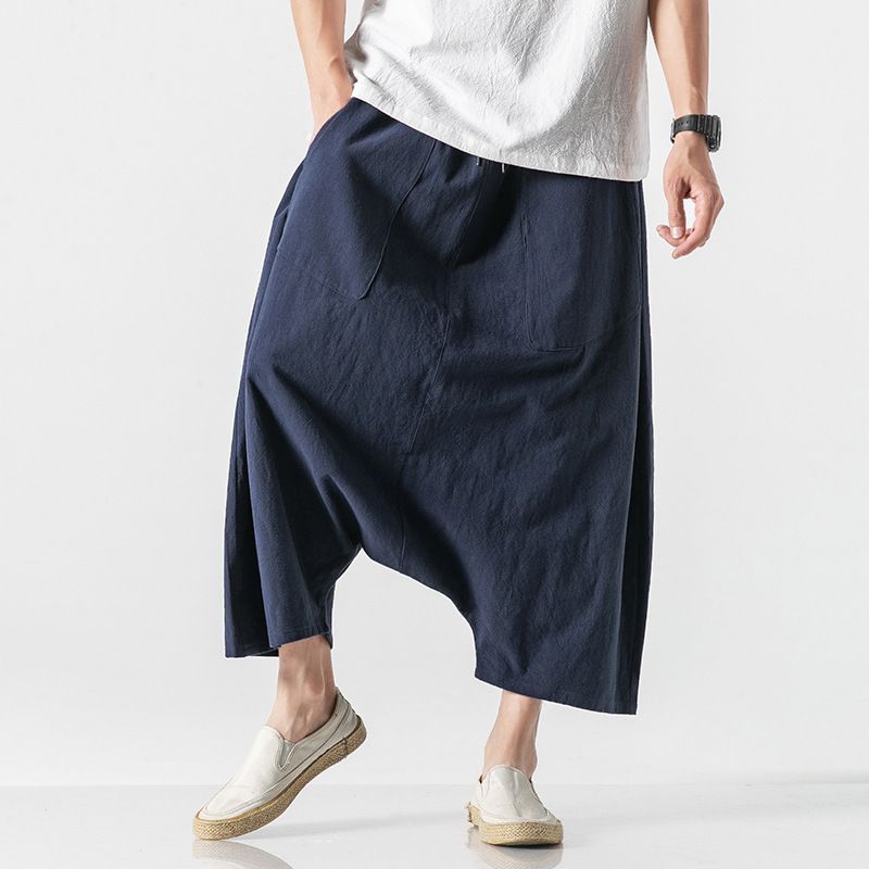 Sparrow Farm - Linnen broek met verlaagd kruis