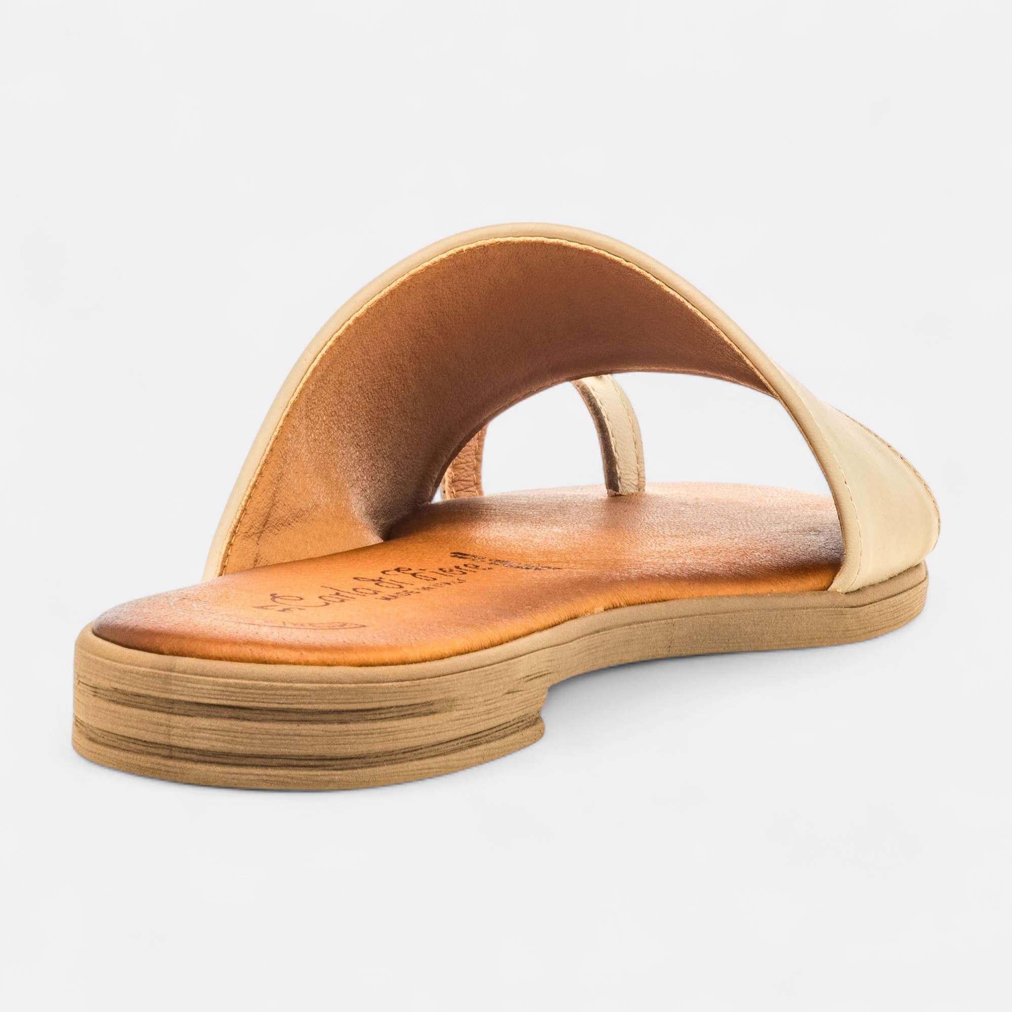 Nu-pieds Femme en cuir beige