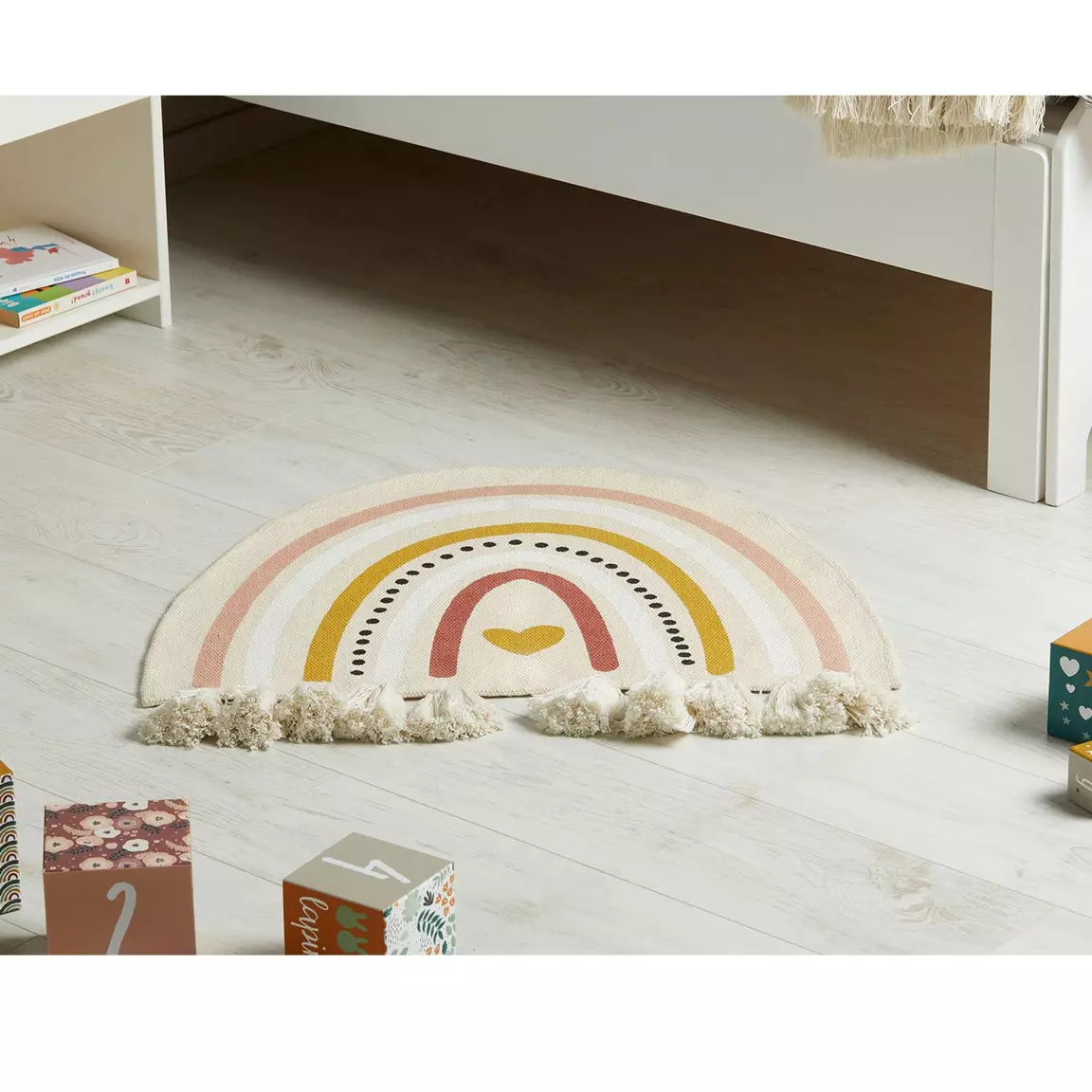 Tapis coton enfant (70 cm) Arc en ciel Multicolore