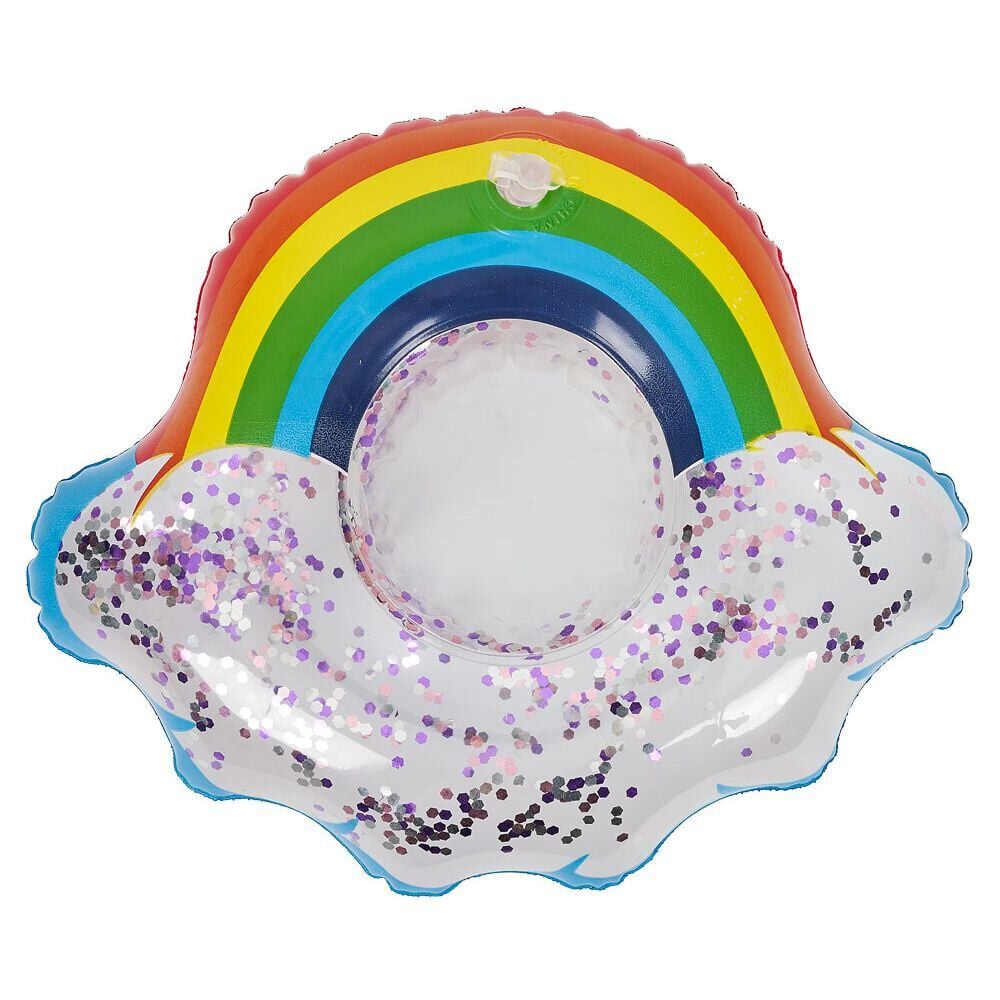 Porte verre gonflable arc-en-ciel à paillettes 20x20cm