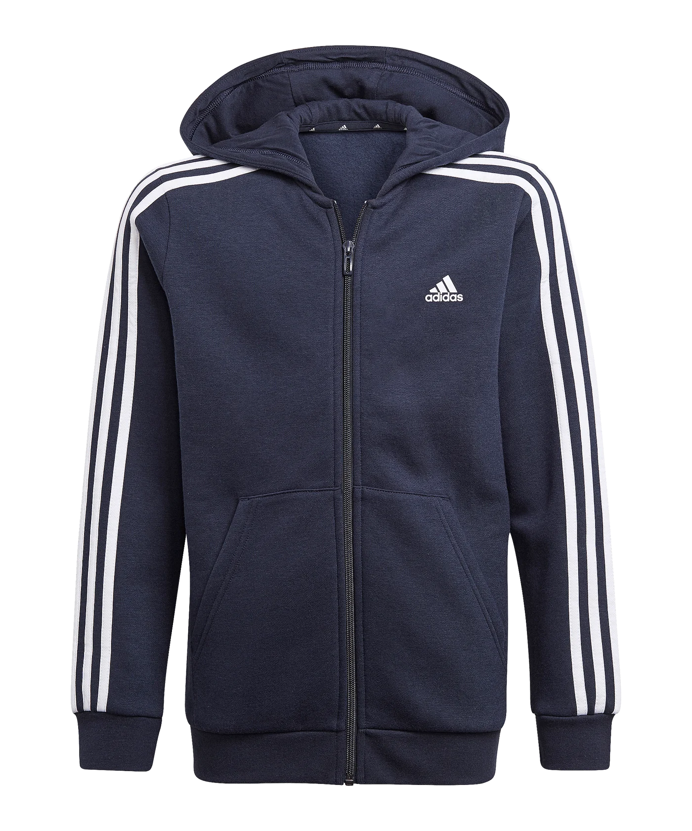 adidas 3S Essentials Kapuzenjacke Kids Blau Weiss