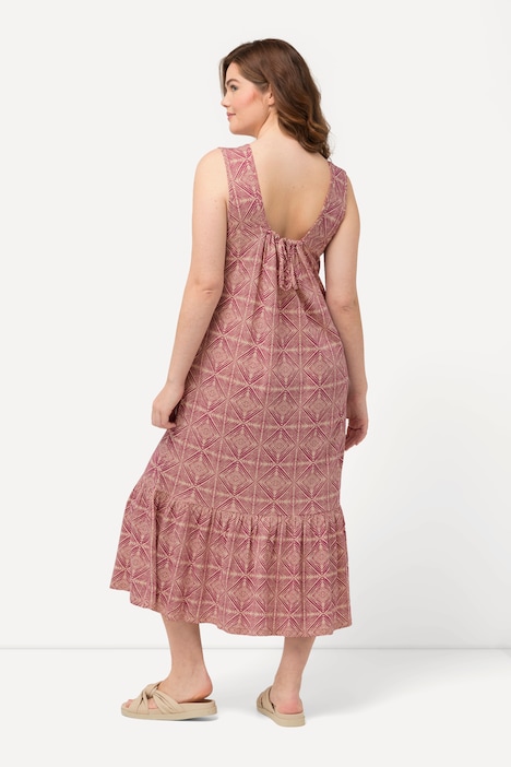 Jersey-Midikleid, V-Ausschnitt, ärmellos, Biobaumwolle