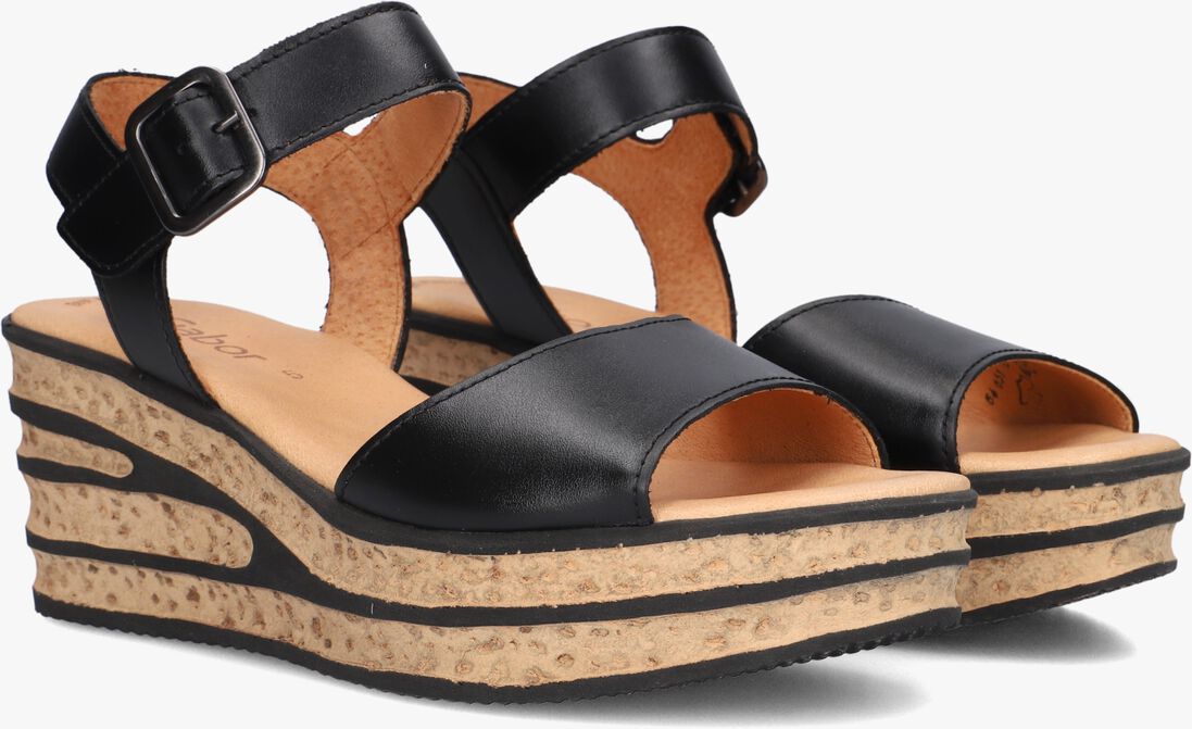 zwarte gabor sandalen met hak 651