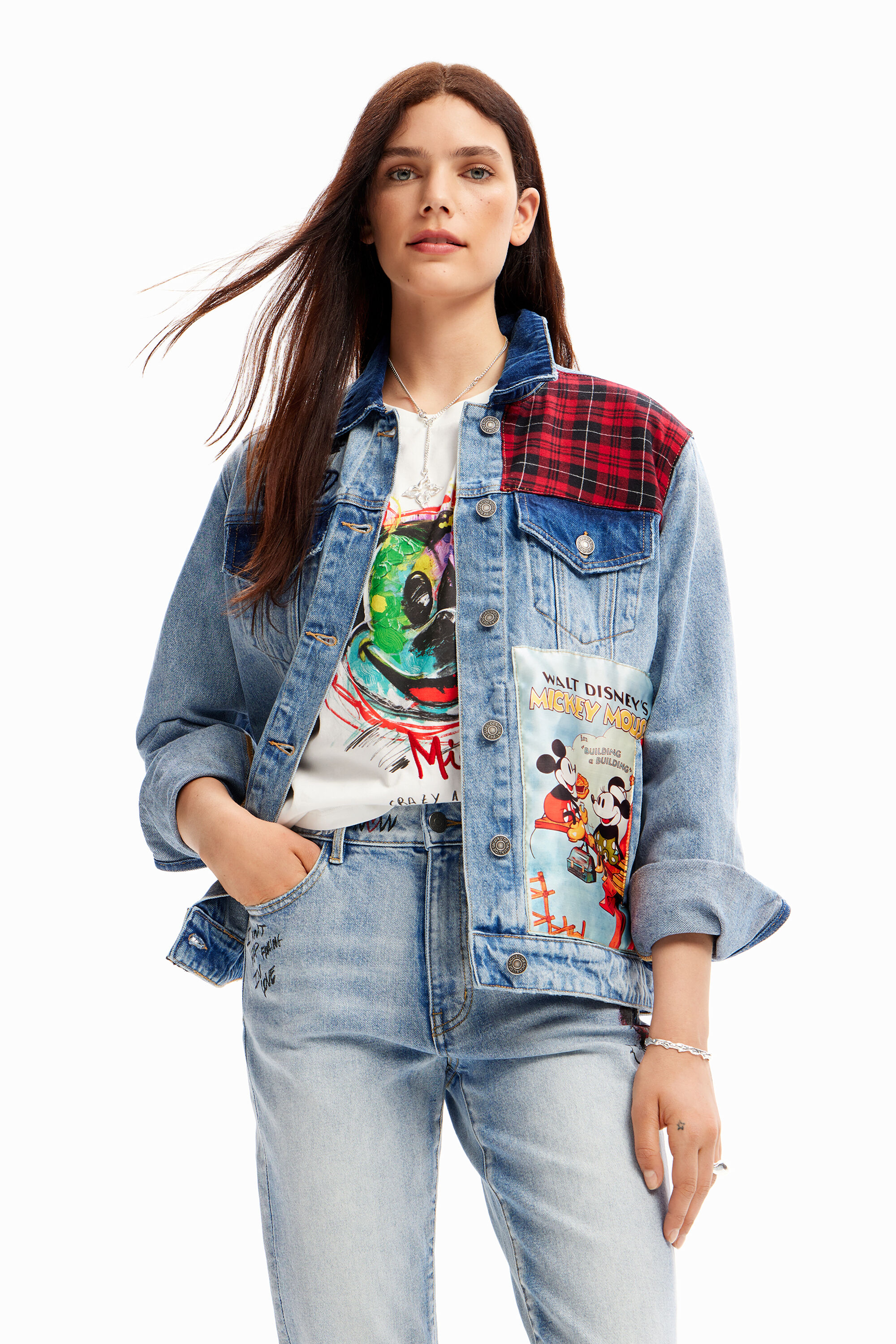 Veste trucker jean Mickey Mouse
