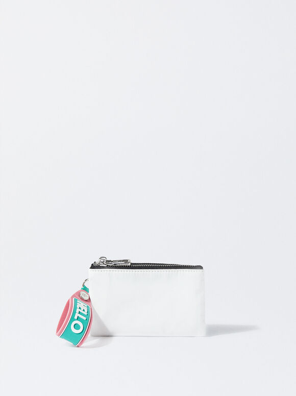 Monedero De Nylon Bicolor - Branco