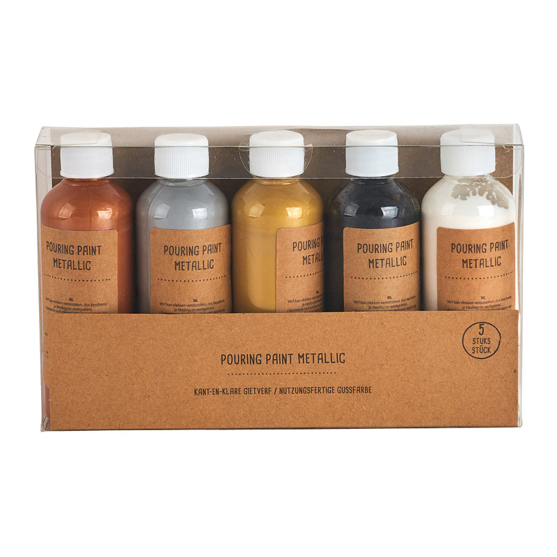 Paint pouring metallic - set van 5 - 100 ml