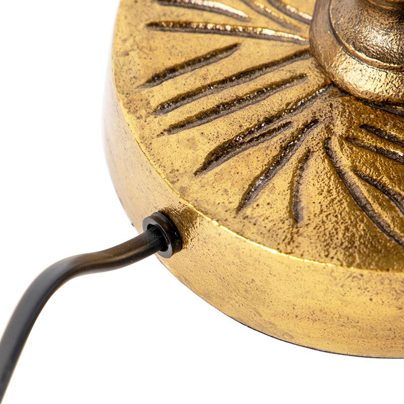 Art Deco tafellamp brons met zwarte kap 35 cm - Areka