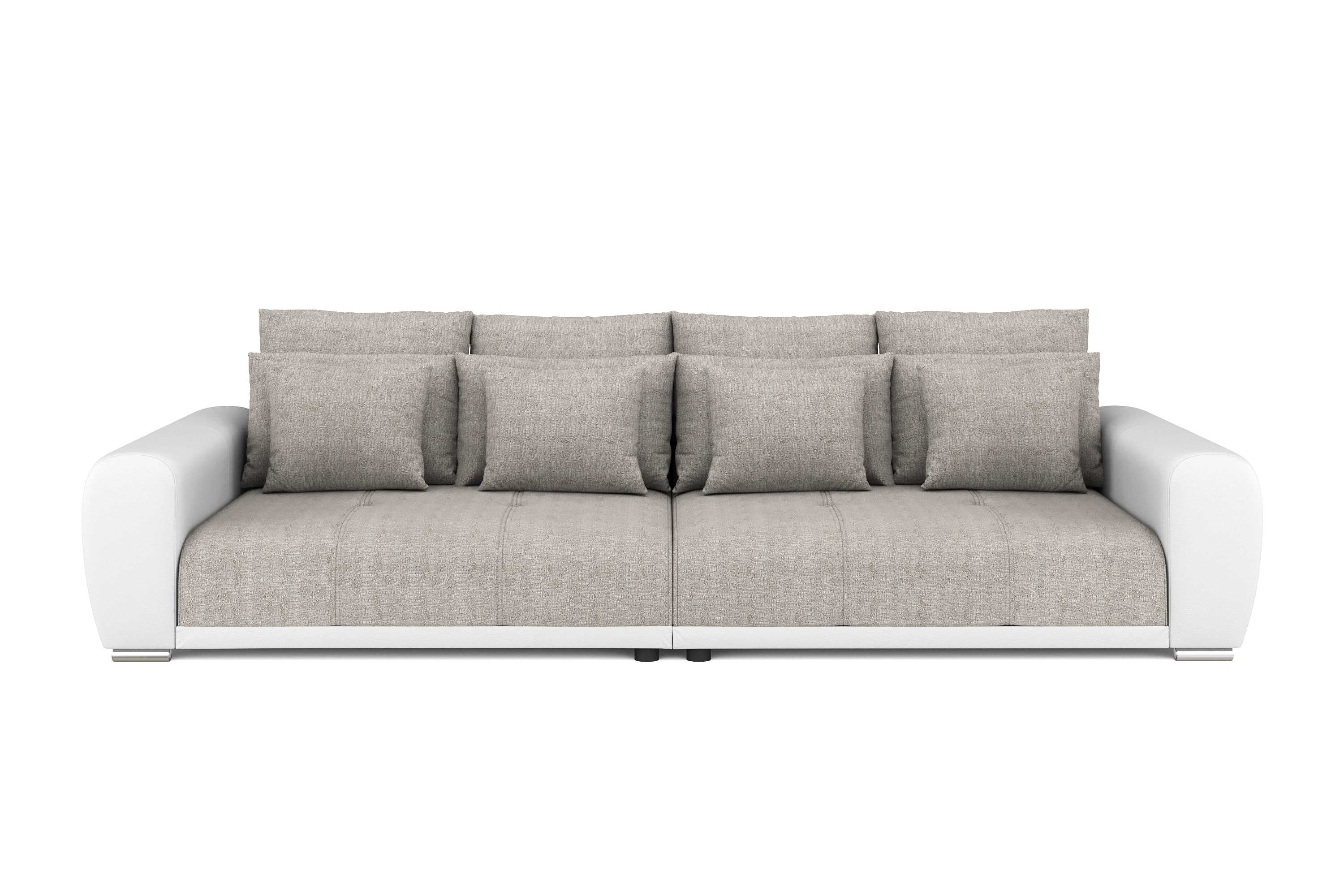 Sofa Leder SAM grau/weiss