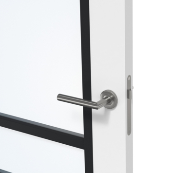 Arne & Bodil binnendeur ABD518 blank glas - wit afgelakt - glaslat diep zwart