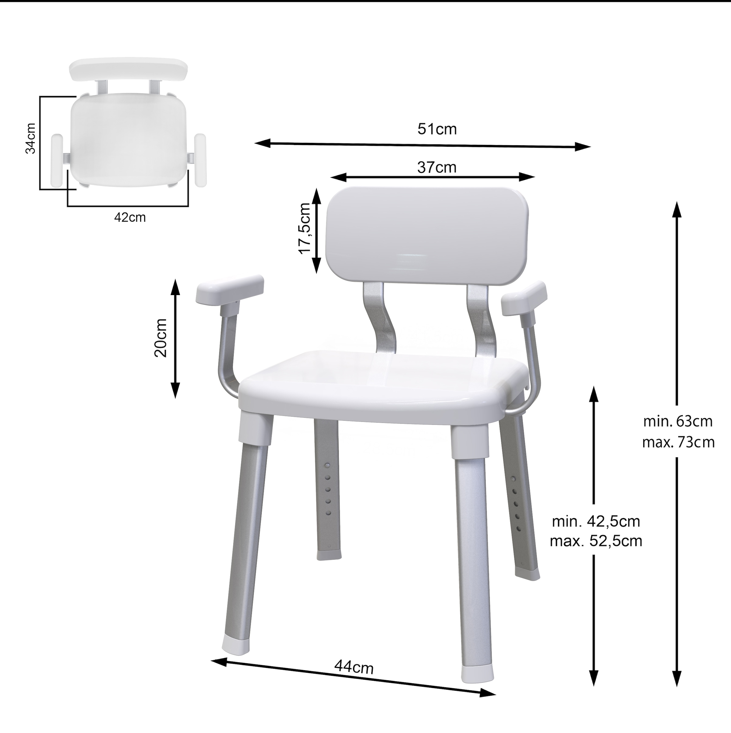 Bischof Dusch- und Badhocker »Splash Comfort Xtra« belastbar bis 150 kg höhenverstellbar