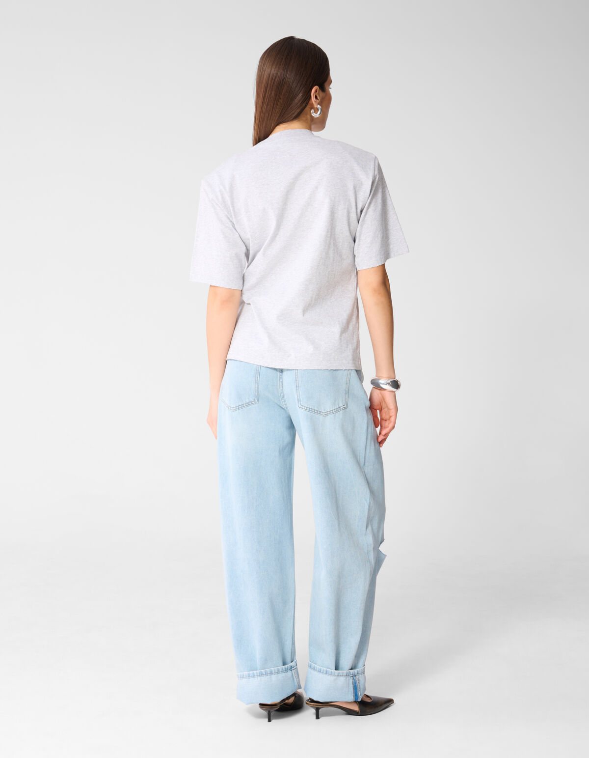 Oversized Knot T-shirt Lichtgrijs By Monica