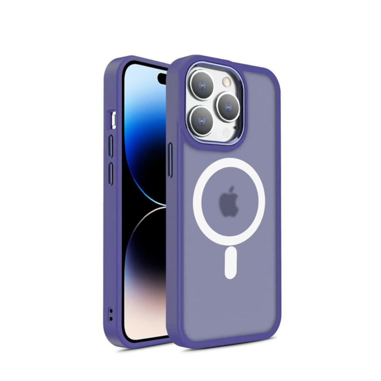 iPhone 15 Pro MagSafe Hybrid Hardcase Hülle mit TPU Bumper - Lila