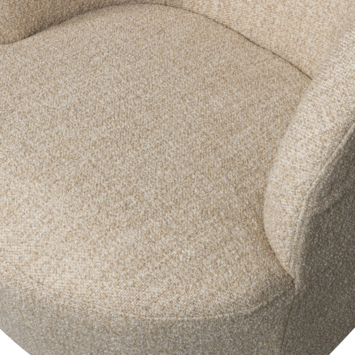 WOOOD fauteuil Sam beige gemêleerd polyester stof draaibaar