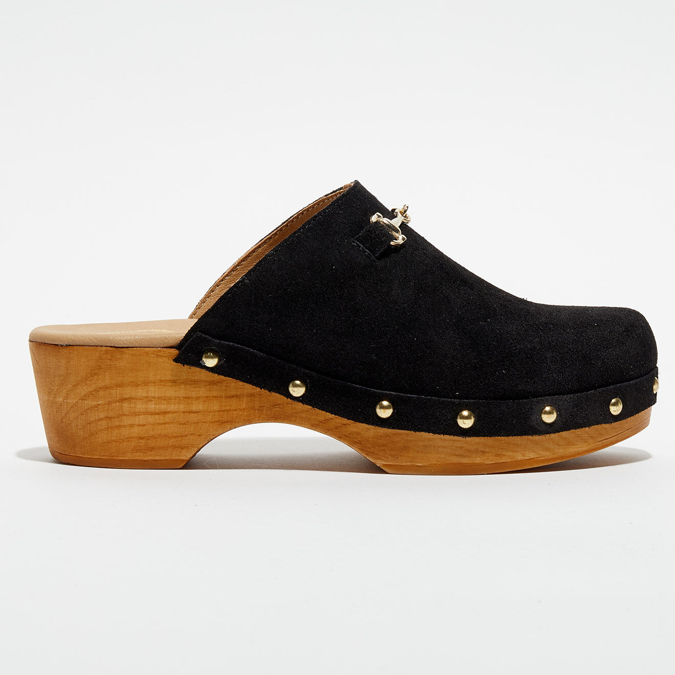 Apologie Studio Sabots en Velours de Cuir Nala noirs - Talon 5 cm
