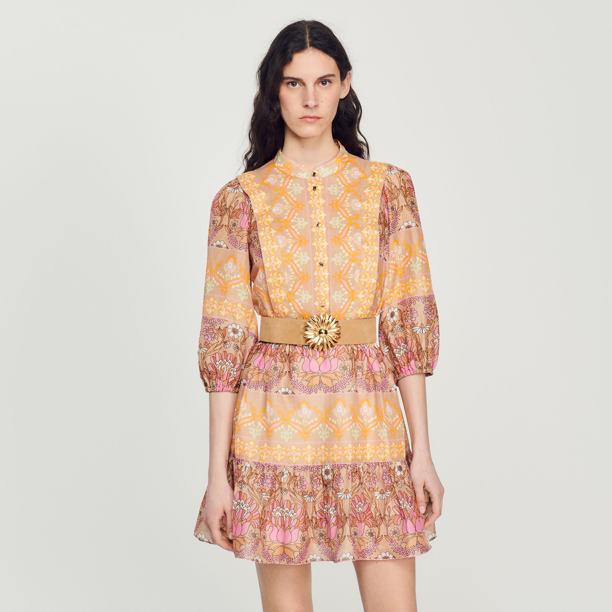 Robe courte imprime mix foulard