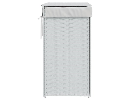 VIDAXL - Panier à linge avec couvercle blanc 46x33x60 cm résine tress...