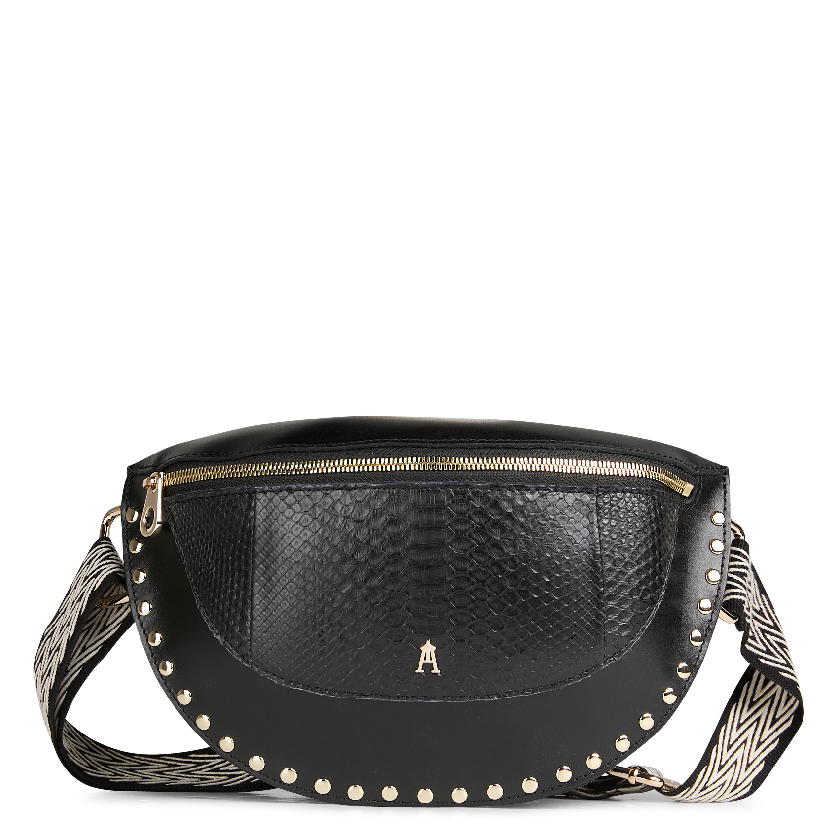SMILE - Sac banane en cuir | Noir