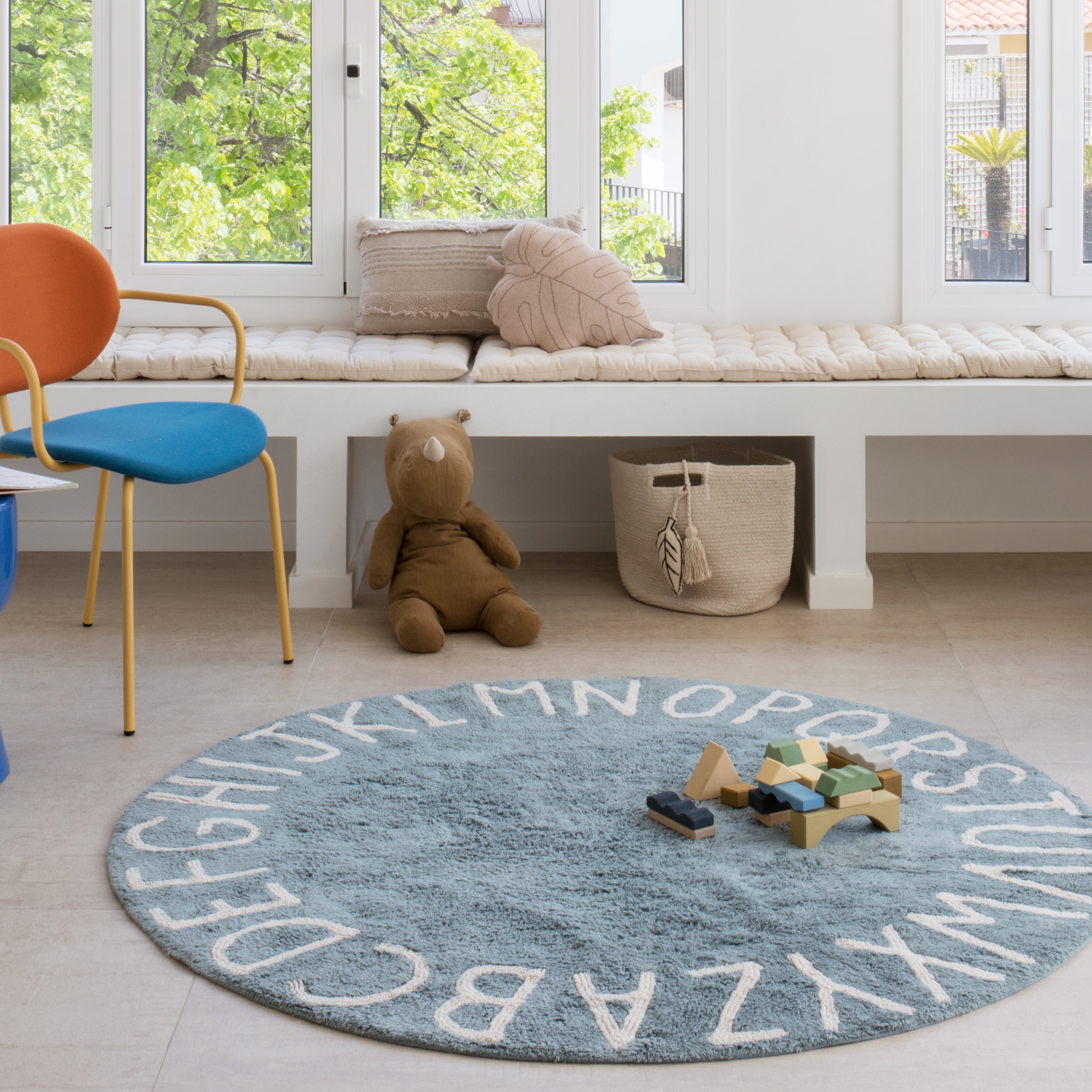 Lorena Canals ABC Vloerkleed Ã 150 cm - Vintage Blauw