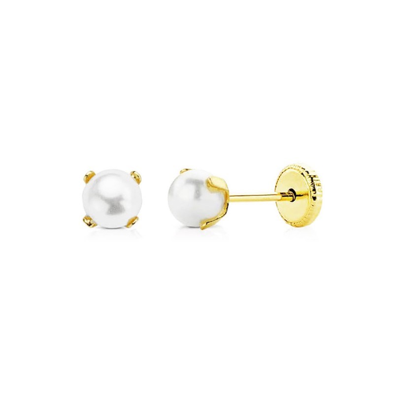Boucles d'Oreilles Or Jaune - Perles de Culture