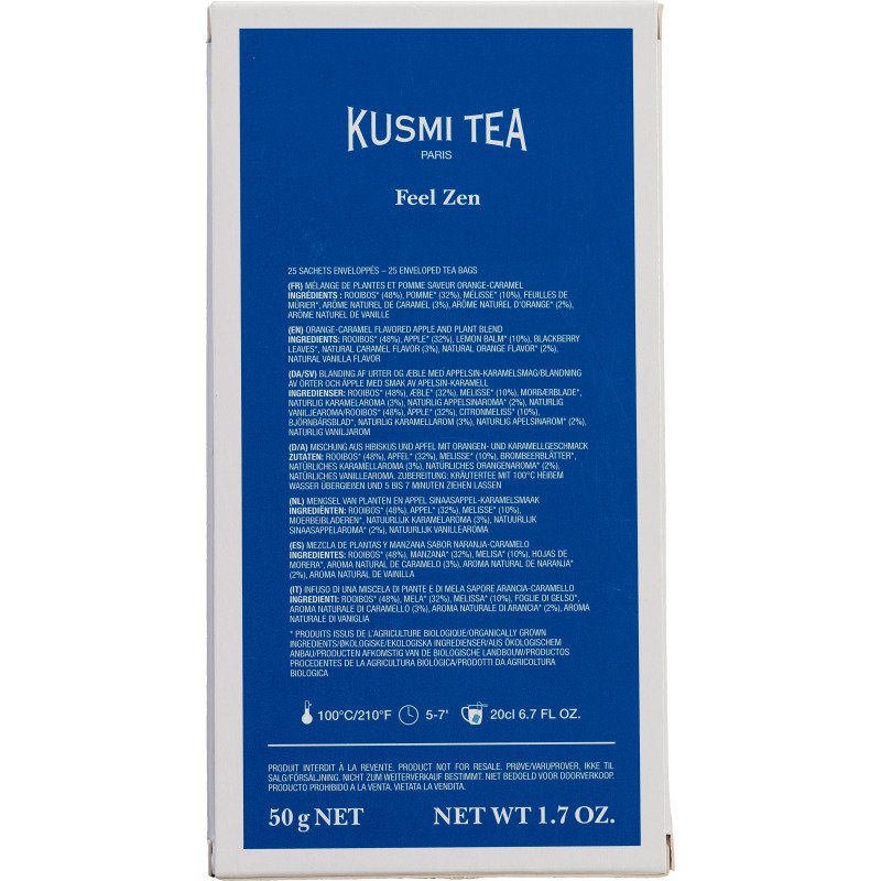 Infusion Feel Zen Bio Kusmi Tea - Boîte de 25 sachets