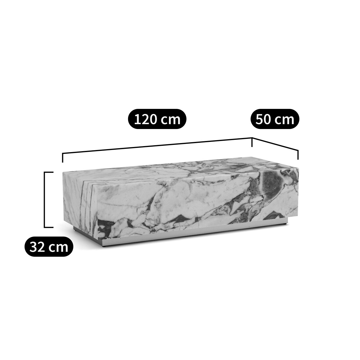 AM.PM<br>Mesa de centro em forma de cubo de mármore, Alcana