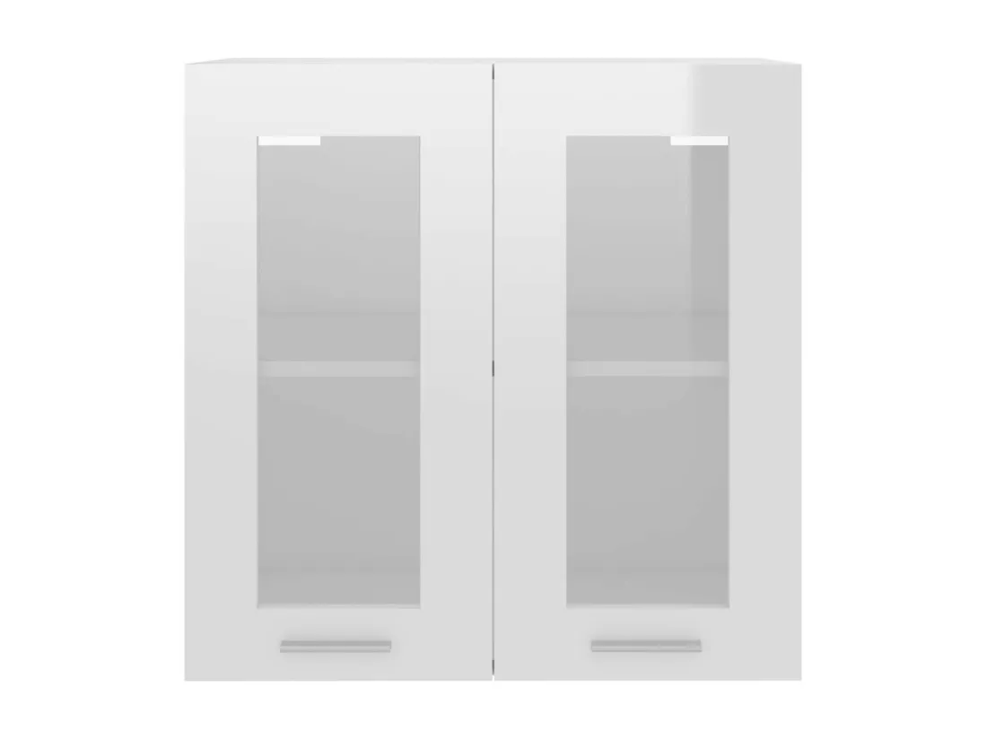 Armoire en verre suspendue Blanc brillant 60x31x60