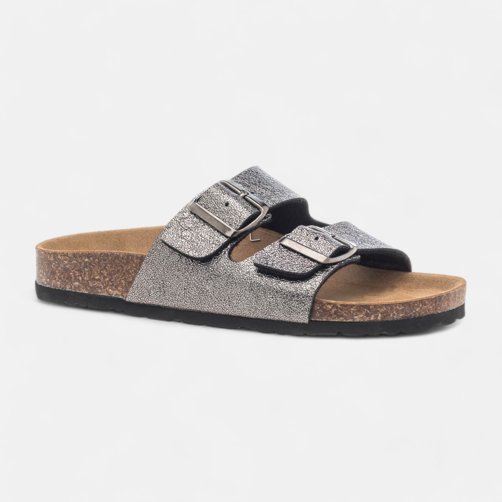 Mules semelle liège Femme plomb