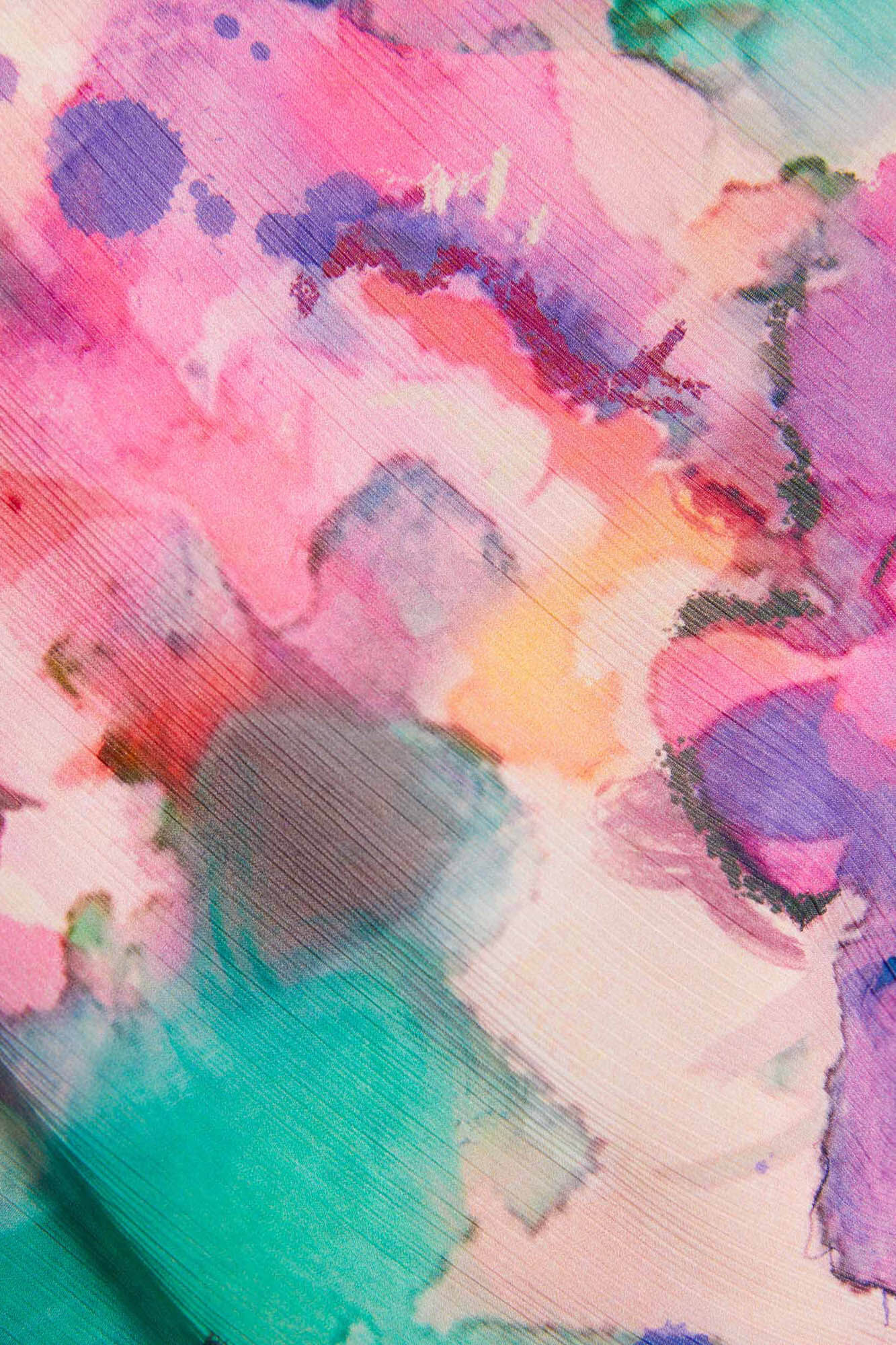 Blusa assimétrica com estampa floral - Multicolorida
