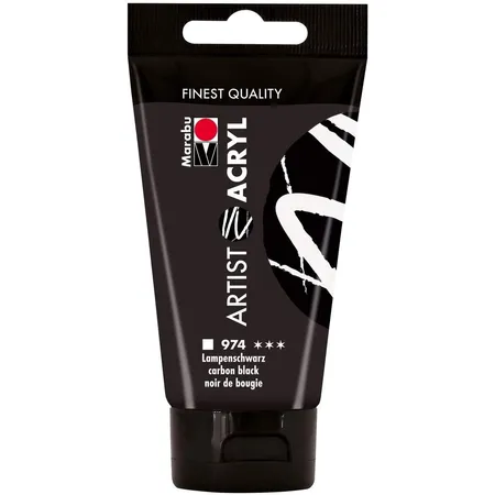 Marabu Artist Acryl, Lampenschwarz 974, 75 ml