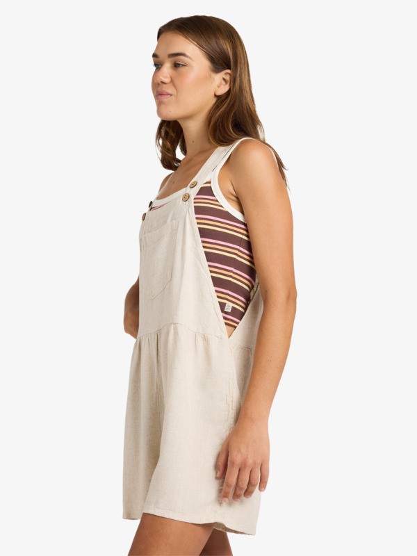 Easy Isle Mini Salopette courte Beige Femme