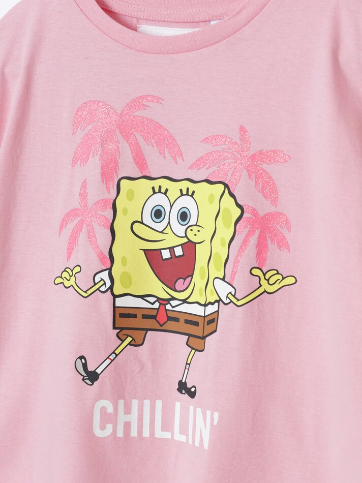 Camiseta com estampa do Bob Esponja - Nickelodeon - Rosa