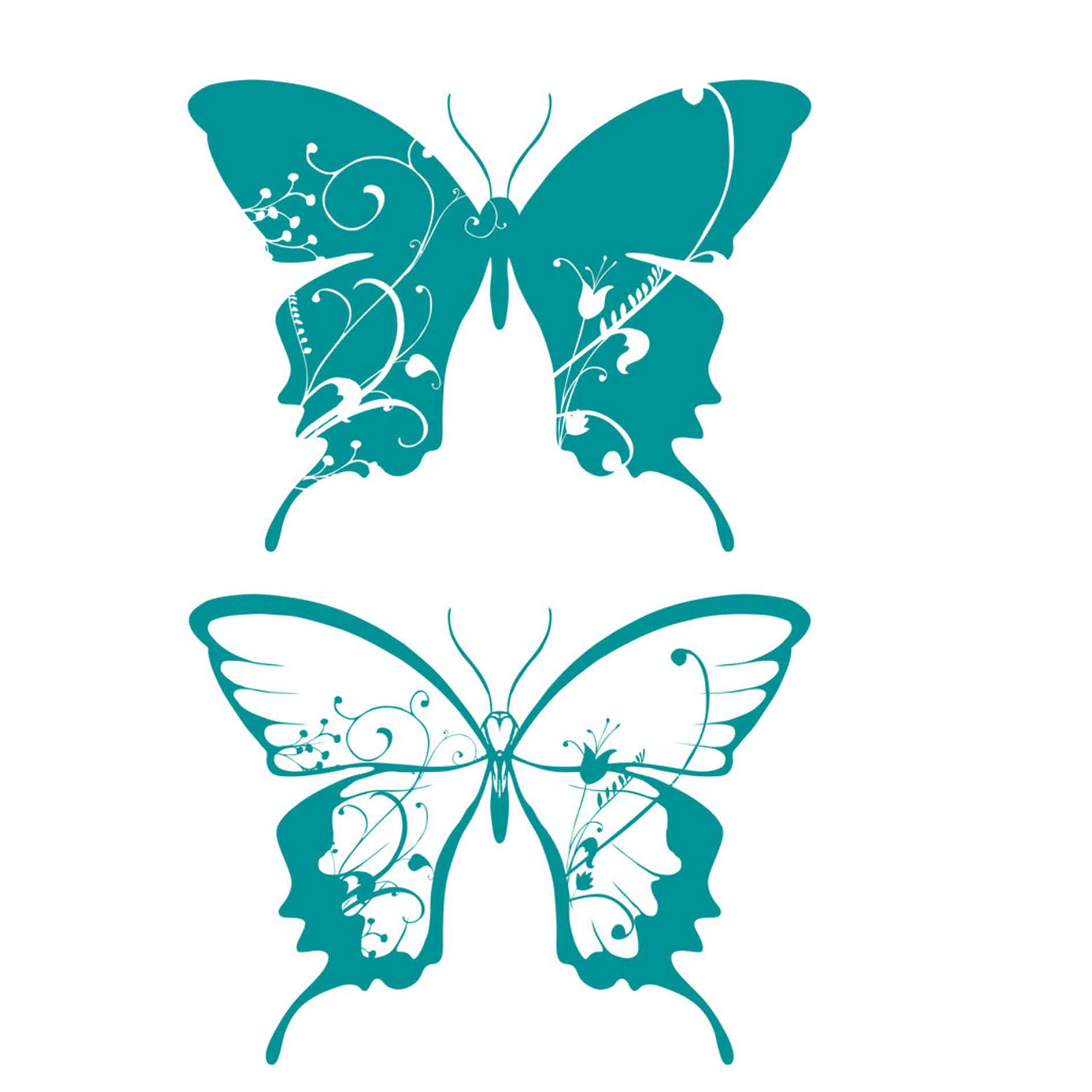 Wandtattoo FARFALLE - blau - 50x70 cm