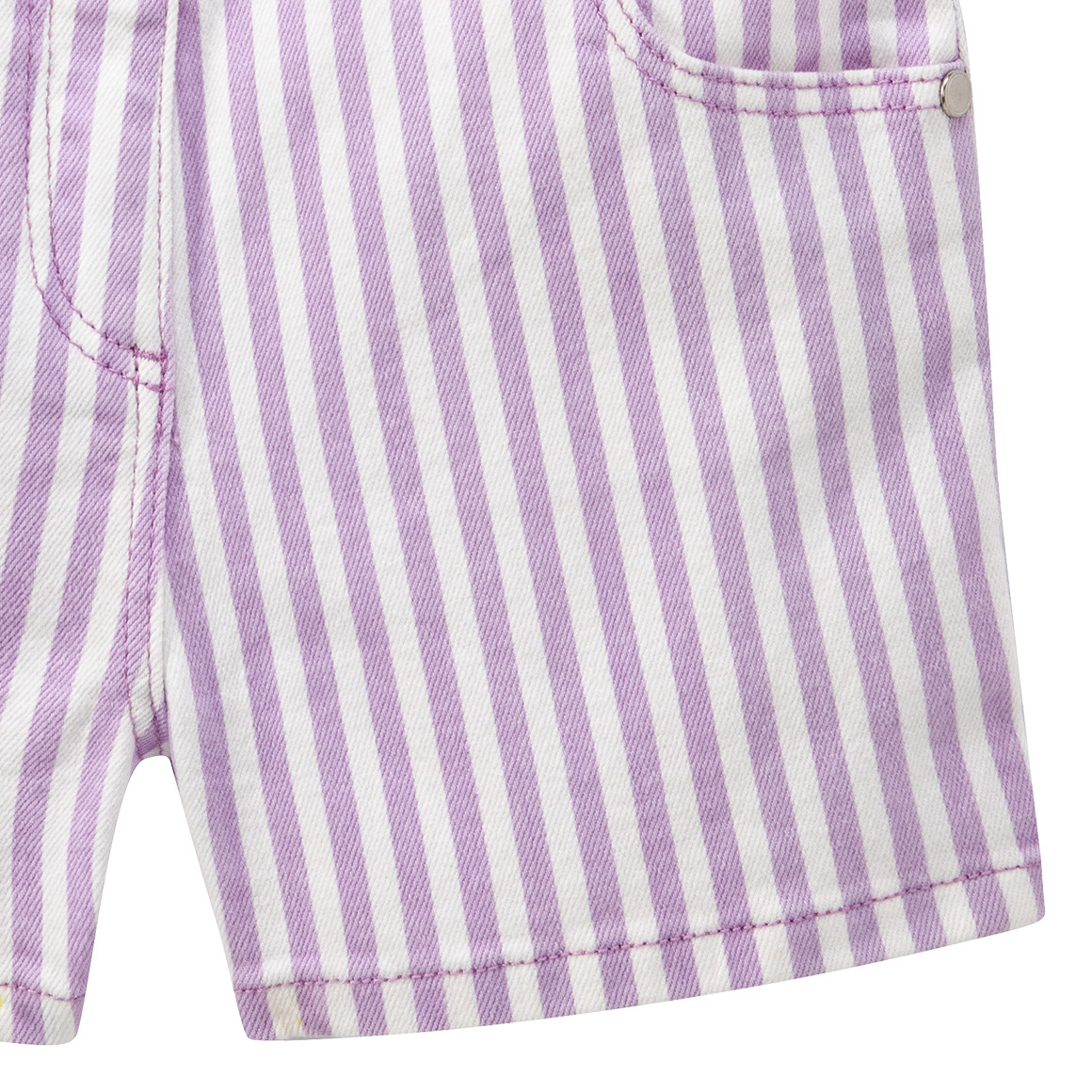 Topolino Mädchen Jeans-Shorts mit Streifen helllila / weiss