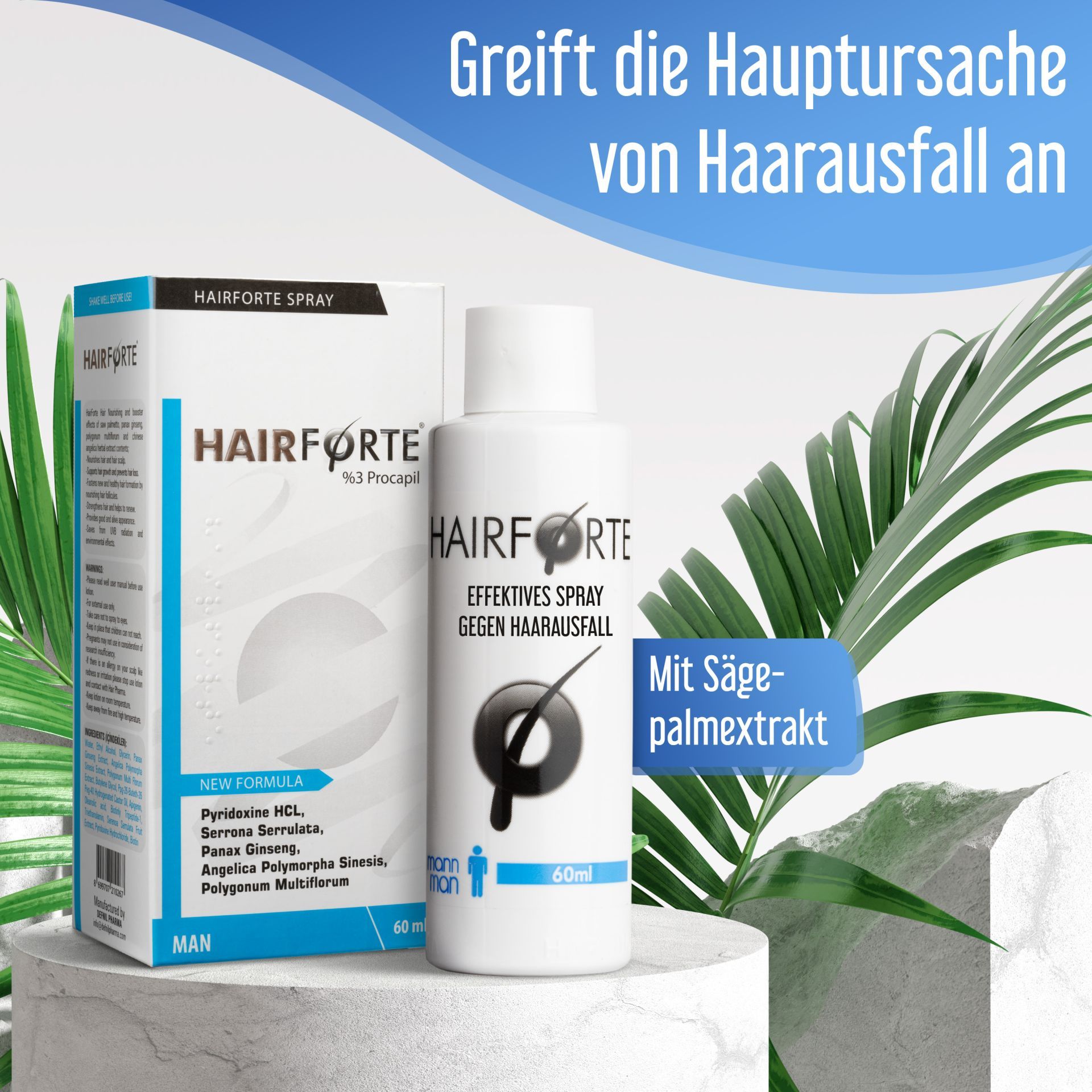 Hairforte Spray 3% Procapil gegen Haarverlust DHT Blocker