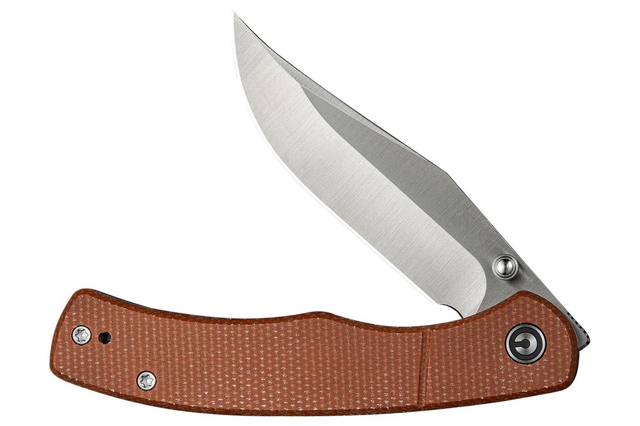 Civivi Clingman C23065-3 Satin Finished Nitro-V Brown Canvas Micarta, zakmes, Taylor Martin design