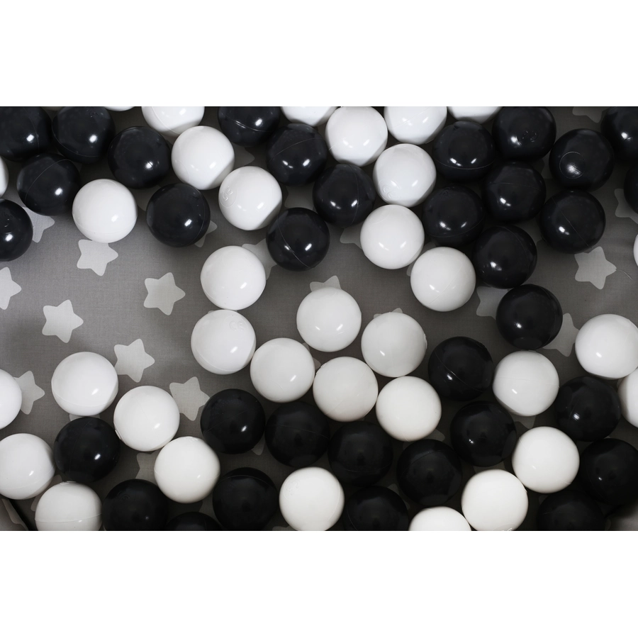 knorr toys® Bällebad soft - Grey white stars - 100 balls greycreme grau