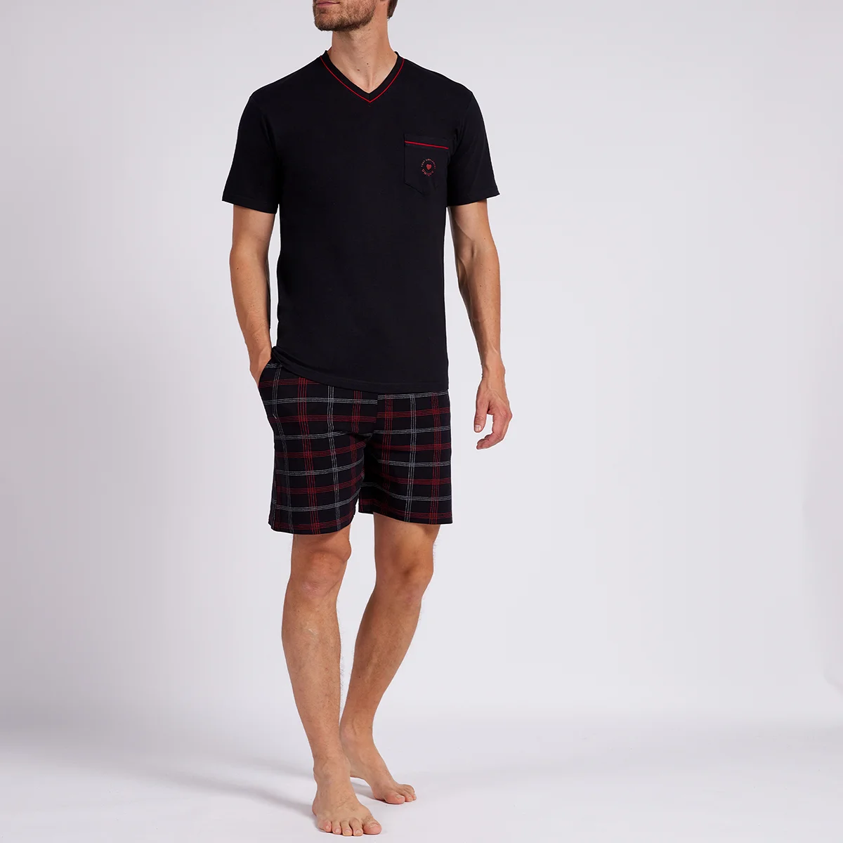 Pyjashort homme SAINT VALENTIN carreaux