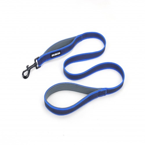 Guia para cães APEX DOG GEAR, azul, com alça dupla, em nylon.