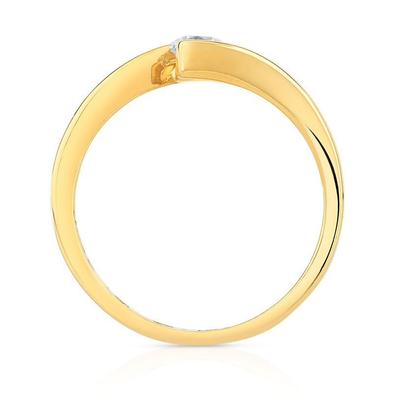 Bague solitaire or 750 jaune 30/100e de carat