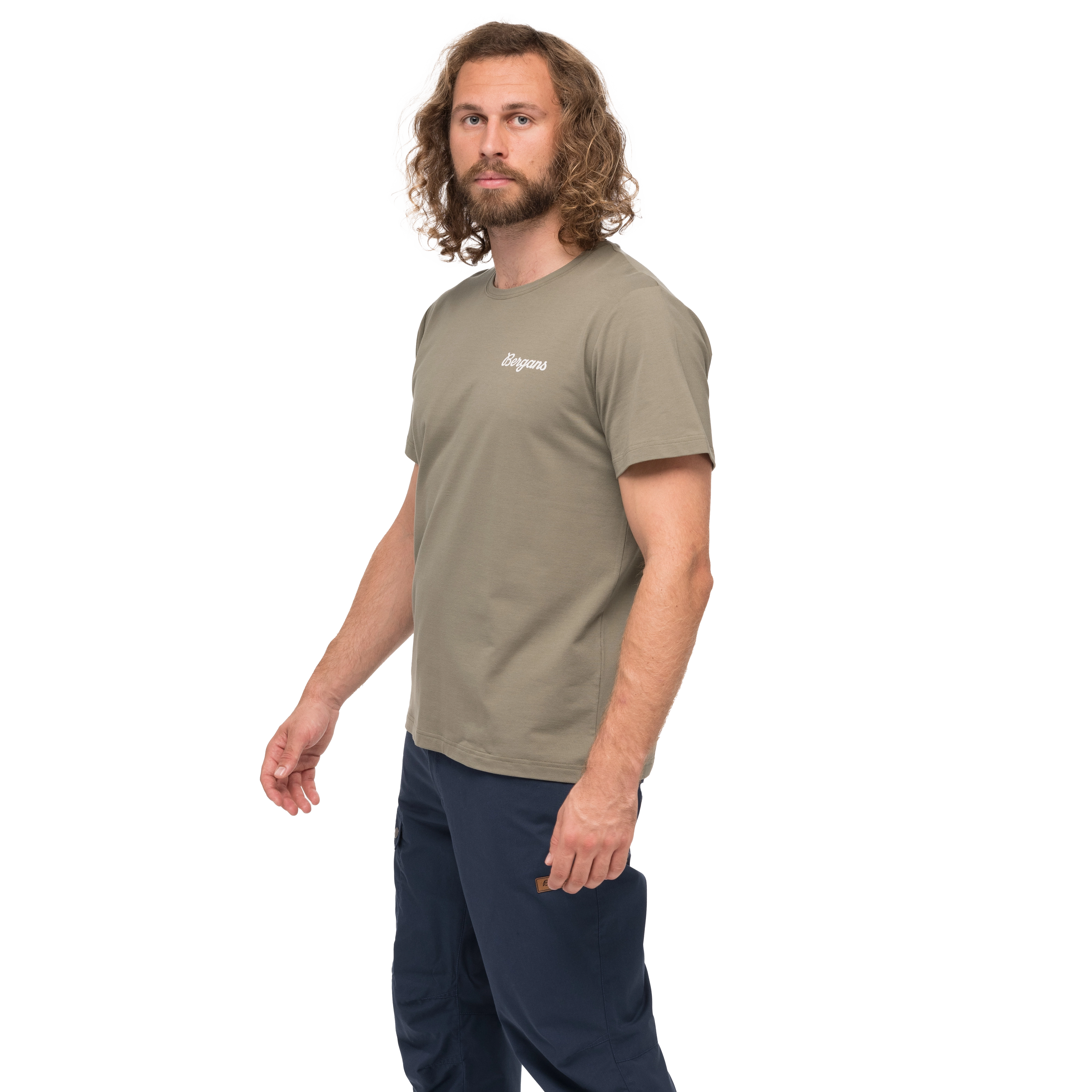 Nordmarka Organic Cotton Print Tee Men Green Mud