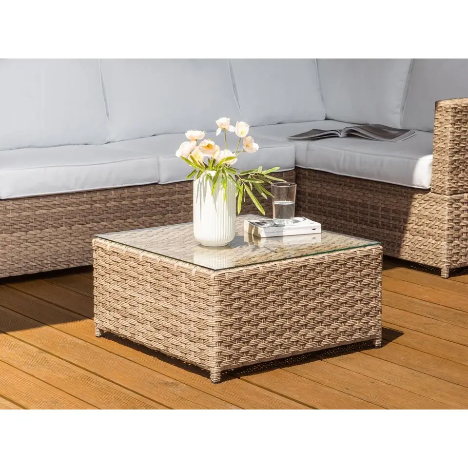 AVOLA - Loungeset voor 4 - Wit - PE rotan